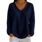 👚 Flattering Neckline, Textured Comfort | Women's Waffle Knit V-Neck Long Sleeve Top