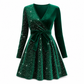 Sexy Women's V-Neck Asymmetrical Hem Sequin Dress – Glamorous & Party-Ready