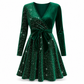Sexy Women's V-Neck Asymmetrical Hem Sequin Dress – Glamorous & Party-Ready