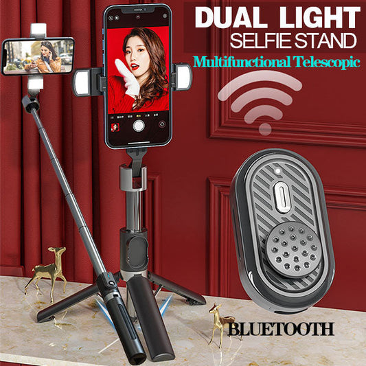🔥HOT SALE 50% Rabatt🔥 Bluetooth selfie-stativ med dubbla ljus（Köp två och få fri frakt）